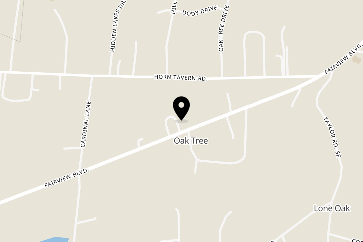 Map showing the location of Uncle Lenny's Country Cafe on 1710 Fairview Blvd in Fairview